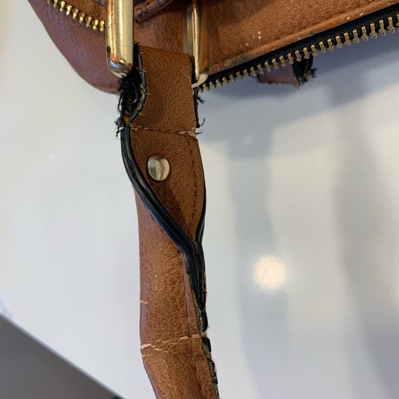 Big Buddha Dome Satchel Purse Walnut Brown Faux Leather Good Used Condition - Picture 9 of 13